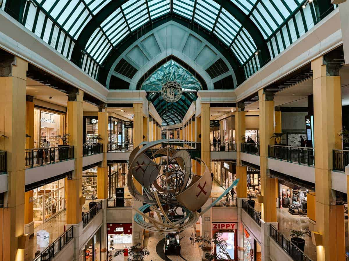 Elegant indoor shopping gallery in Lisbon